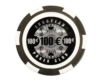 Ficha European Poker Club negra 100