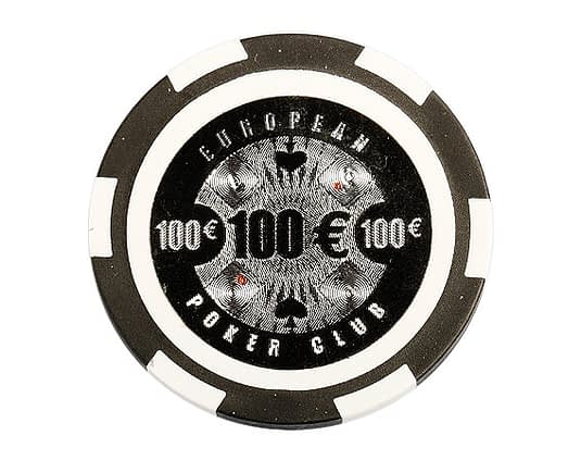 Ficha European Poker Club negra 100